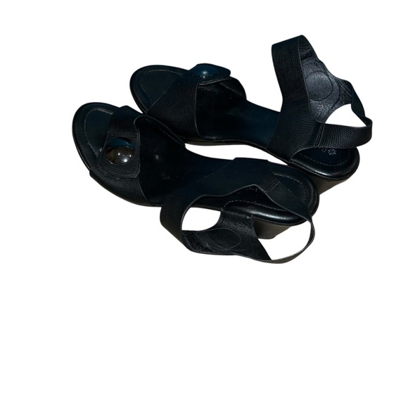 Patrizia Spring Step Black Strappy Sandals low heel comfort Size 10 - Picture 3 of 5